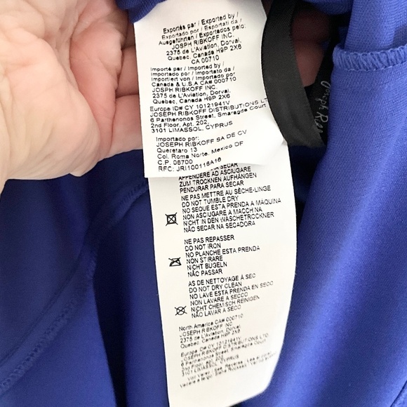 Joseph Ribkoff Mini Dress Gown Formal Asymmetrical Rosette Cobalt blue 10 - Picture 12 of 14